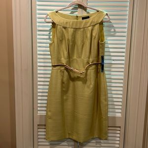 Tahari Arthur S. Levine Golden Yellow Dress Size 10 P NWT